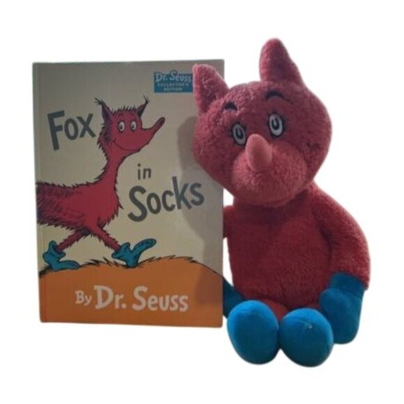 Kohls Cares Dr Seuss Fox In Socks Plush & Book Set 15" - Picture 1 of 8